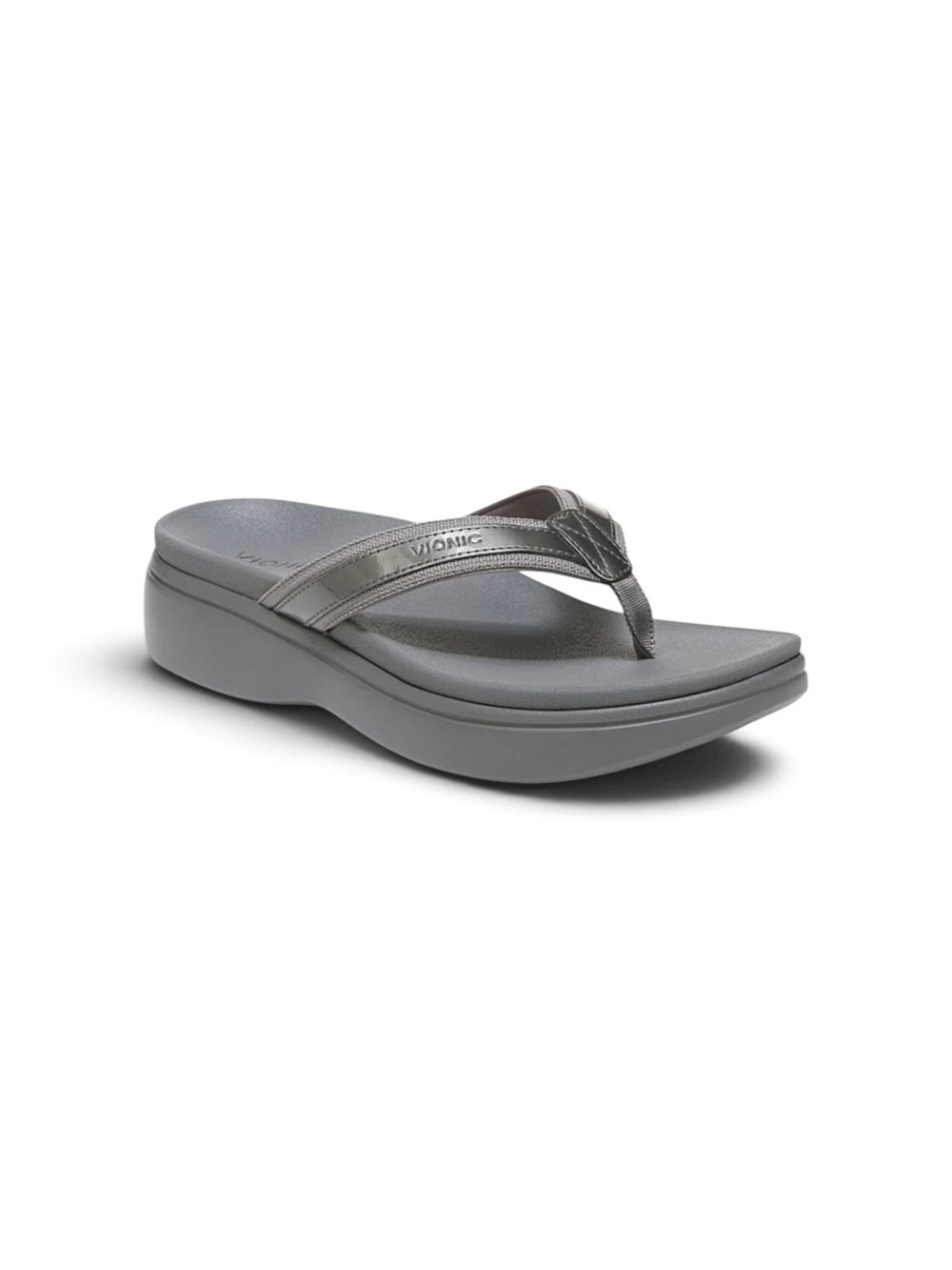 Vionic Women’s High Tide II Sandals Pewter Comfort Travel Vacation Resort Beach